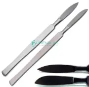 2 Pcs Scalpel Handle W/ Blade 15cm & 16cm End 4cm Dental Surgical Instruments