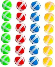 TOYANDONA 24Pcs Sticky Balls for Hook and Loop Game Accessories for Halloween Christmas Birthday Parties and Family Fun