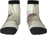 [JEJEA] Eiffel Tower1 print Men's Athletic Cushioned Crew Socks Crew Training Athletic Socks Men and Women for Sports