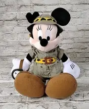 Disney Safari Minnie Mouse Plush Stuffed Doll Animal Kingdom Disney Parks 15"