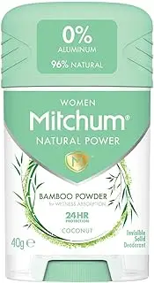 Mitchum Women Natural Deodorant Sticker - Aluminium Free, Vegan - Cruelty Free - 96% Natural Ingredients - Coconut