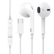 USB C Earphone Earbud Wired w/ Mic Control USB Type-C Noise Cancel Isolating White