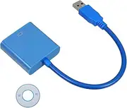 SHINEOFI USB to Vga Adapter Cable for External Monitor Blue Supports Resolution Easy Installation No External Power Needed Compatible with Windows