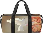EGGDIOQ White Dove Bird Designed Travel Duffel Bag Luggage Tote Bag Gym Sports Bag for Man Women
