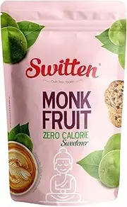 Switten Monk Fruit Sweetener 200g I White Sugar Substitute, Zero Calorie, Keto Diet Friendly, Zero Net Carbs I Cook