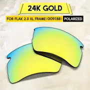 1.5MM POLARIZED Replacement Lenses for Oakley Flak 2.0 XL OO9188, 24K Gold