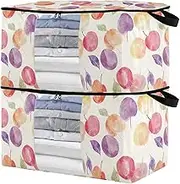 sanluoli 60L 2 Pack Under Bed Shoe Storage with Reinforced Handles, clear window Towel Organizer For Closet