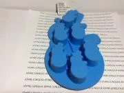 SILICONE MOLD SNOWMEN New with Tag Blue Mold 6 Snowmen Ice Tray-Chocolate Mold