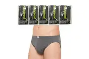 Holeproof 5 Pack Cotton Rib Mens Briefs Jocks Grey Undies Underwear