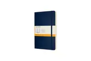 Moleskine Classic Soft Cover Writing Notebook Expanded Ruled Sapphire Blue Large