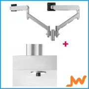 Atdec AWMS-2-D13 Dual Monitor Arm Bolt-Through - Silver