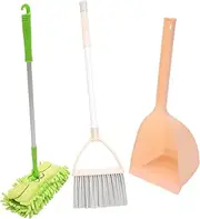 BESPORTBLE Boys Girls Cleaning Set 3pcs Broom Mop Dustpan Boys and Girls Pretend Cleaning Tools for Role Play