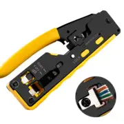 RJ45 RJ11 Network Crimper Cabling Tool EZ Cat7 Cat6 Cat5 Cutter Stripper Tool