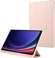 Tablet PC Cases Cover Compatible with Samsung Galaxy Tab S9 Plus 12.4 Inch 2023 / Galaxy Tab S9 FE Plus Case with Pencil Holder,Trifold Stand Smart Cover with Soft TPU Back, Auto Sleep/Wake(Golden)