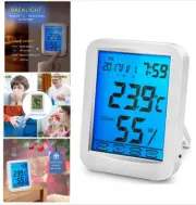 Digital Hygrometer Thermometer Clock Indoor/Outdoor Temperature Humidity Monitor