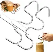 THJOPOKEEL Natural Peanut Butter Stirrer, Stainless Steel Butter Stirrer With Scraper, Multipurpose Butter And Jam Mixing Tool, Manual Nut Butter Stirrer Tool For Mixing Various Butters And Jams（2pcs)