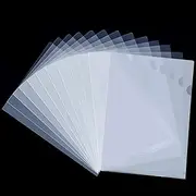 WOT I 48 Pack Plastic Clear Document Folders - L-Type Folders Copy Safe Project Pockets, for A4/ Letter Size Sheets, Transparent Color