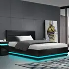 LED Light Bed Frame Gas Lift Base Storage King Single Size Mattress Platform