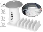 5 Multi Port USB Hub Quick Charger Mushroom Lamp Fast Charging Dock Station