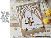 2Pcs Sitting Bunny Rabbit Metal Die Cuts,Easter Bunny Invitation Card Cutting Dies Cut Stencils for DIY Scrapbooking Album Decorative Embossing Paper Dies Card Making