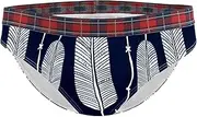 [Tiunyeah] Hipster Panties Bikini Panty Stretch Ladies Underwear Navy Blue Leaf Boho Bohemia S Women Panties
