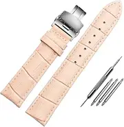 [HMCAUCVEJ] Soft Leather Wrist Strap White Pink Red Blue Band 12mm 14mm 15mm 16mm 18m Steel Buckle Watch Belt Women Bracelet