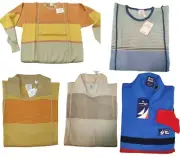 Pullover Collar Man Jersey Shaved Striped Relief Pure Wool Made IN Italy 2 Mod.