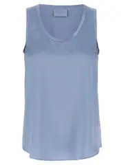 [Brunello Cucinelli] Brunello Cucinelli-Satin Top Top Celeste-Donna M