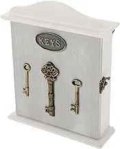 WEKADRIN Wall Mounted Key Holder Rustic Wooden Key Cabinet with Hooks for Home Organization Stylish Decorative for Entryway