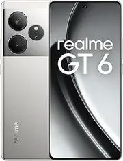realme GT6 Smartphone 5G 16 + 512 GB, Snapdragon 8s Gen 3 Chipset, 6000nit Ultra Bright Display, Sony LYT-808 OIS Camera, 120 W SUPERVOOC Charge, 5500 mAh Massive Battery, Fluid Silver (no Adapter)