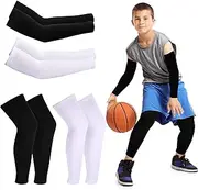 EXTRAPINS 4 Pairs Compression Leg and Arm Sleeves for Kids
