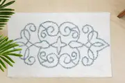 Cotton Medallion Tufted Non Slip Jacquard Bath Mat