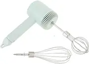 OHPHCALL 1Set Electric Hand Mixer Rechargeable Wireless Kitchen Egg Beater Compact USB Charged Mixer for Whipping Eggs Creaming Ingredients for Spaces Green