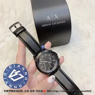 帝安諾-實體店面 AX Armani Exchange 三眼 計時 時尚經典 簡約 皮錶帶手錶 44mm AX2627【APP下單享4%點數】