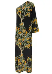 Bernadette Lola Floral-print One-shoulder Silk Maxi Dress - Black - 40 (UK12 / M) 40 (UK12 / M)