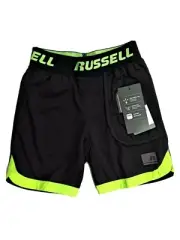 Russell Boys Athletic Media Shorts Black Dri Power Basketball sz 4/5 - 18 XS-XXL