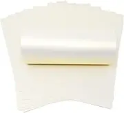 10 x A4 White with Gold Shimmer Pearlescent Shimmer Paper 32lb Bond Double Sided Suitable for Inkjet and Laser Printers