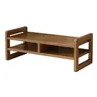 Stylish Monitor Stand Storage Shelf Wooden Riser with Organizer for Computer