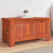 Wooden Storage Chest with Lid, Storage Box, Storage Organizer Furniture, 90 x 45 x 47 cm, Solid Acacia Wood + Engineered Wood