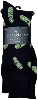 Marc Ecko Mens Crew Socks "Dill With It" Laughing Pickles Shoe sz 6-12 Dad Joke