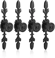 Pack of 4 Vintage Style Pull Handle Door Knob Back Plate for Home Furniture Drawer Cabinet Dresser Closet Wardrobe Cupboard with Screw(Black)
