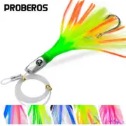 1/5pcs 85g 8.7" Metal Octopus Lures 3D Eyes Fishing Baits Line 8/0# Single Hooks