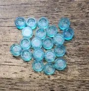 LEGO Trans-Light Blue Tile, Round 1 x 1. QTY 20. Part No. 98138.