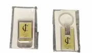 2 VTG Jacques Cardin VSOP Cognac Sliver Plated Keychain/ Money Card Clip Holder
