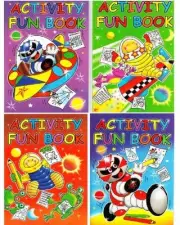 A4 OUTER SPACE ACTIVITY BOOKS PUZZLES, COLOURING, DOT TO DOT, WORDSEARCH, MAZES