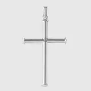 925 Sterling Silver High Polished Mens Cross Pendant with Border Religious Necklace