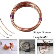 Copperr Square Wire Copperr Tinsel for DIY Jewelry 0.6mm, 0.8mm, 1mm