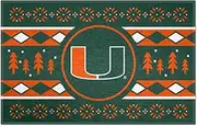 FANMATS 25840 Miami Hurricanes Holiday Sweater Starter Mat Accent Rug - 19in. x 30in. | Sports Fan Home Decor Rug and Tailgating Mat