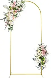 Wokceer 6 FT Wedding Arch Backdrop Stand Metal Chiara Stand for Ceremony Birthday Party Bridal Baby Shower Photo Booth Garden Floral Balloon Decoration