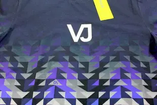 美國百分百【全新真品】Versace Jeans 凡賽斯 VJ 短袖T恤 logo T-shirt 幾何 藍色 J456